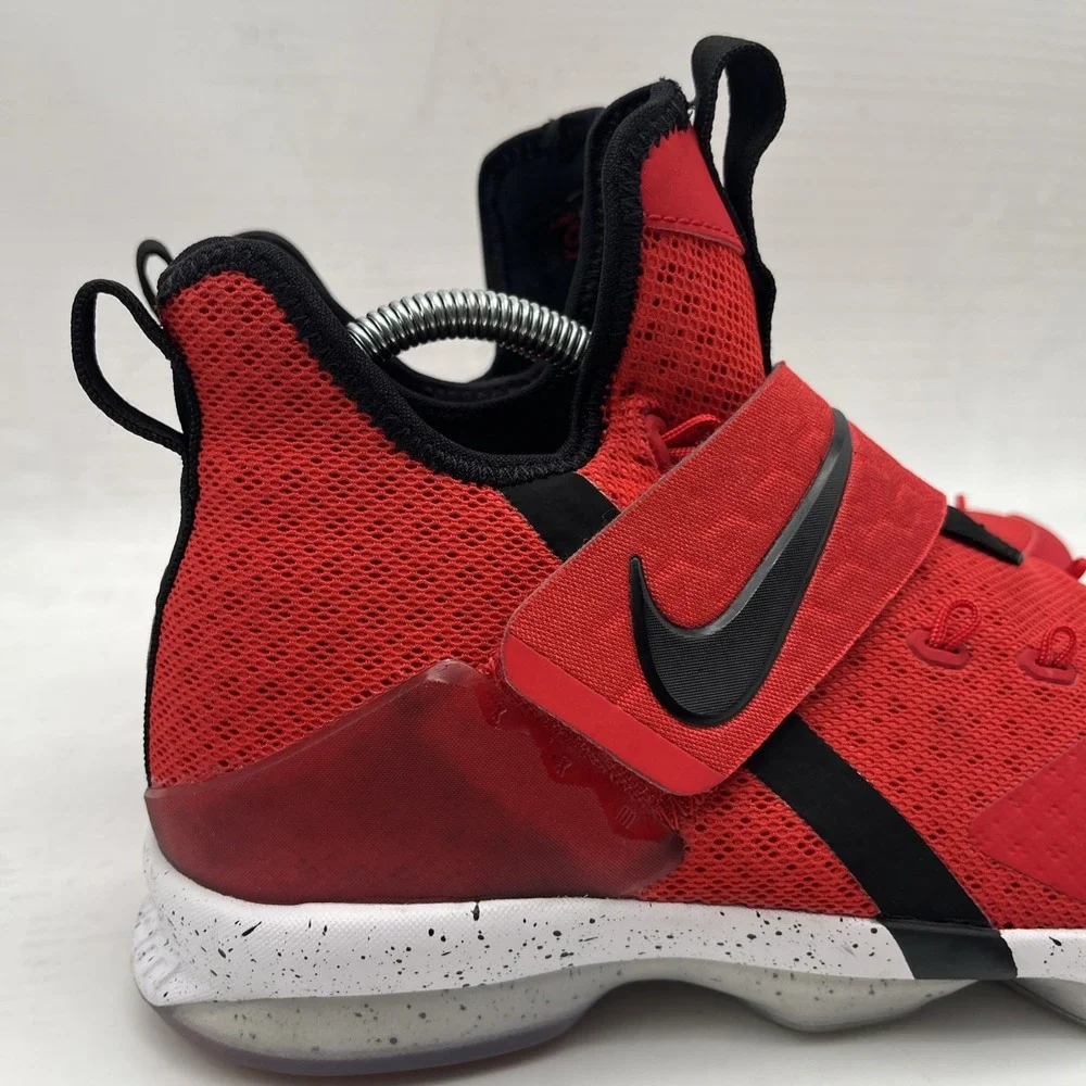 Nike Boys Lebron XIV Basketball Shoes Red Black 859468-600 LaceUp Hook Loop 6.5Y